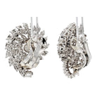 Platinum 16.00cttw Cluster Diamond Clip Earrings - The Back Vault