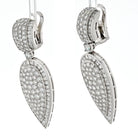 18K White Gold 19 Carat Diamond Tear Drop Clip On Earrings - The Back Vault