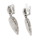 18K White Gold 19 Carat Diamond Tear Drop Clip On Earrings - The Back Vault