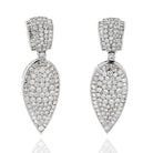 18K White Gold 19 Carat Diamond Tear Drop Clip On Earrings - The Back Vault