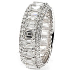 14K White Gold Emerald Cut And Round Cut Diamond Eternity Eternity Band - The Back Vault