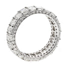 14K White Gold Emerald Cut And Round Cut Diamond Eternity Eternity Band - The Back Vault