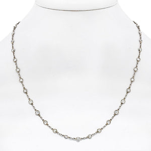 Platinum 7.50cttw Round Cut Diamond 18 Inches Diamonds by the Yard Necklace