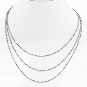 Platinum Old Cut Marquise Vintage Diamond 56 inches Diamonds by the Yard Necklace