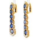 Marina B. 18K Yellow Gold Diamond And Sapphire Drop Earrings - The Back Vault