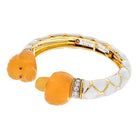 David Webb Platinum & 18K Yellow Gold Double Head Monkey Carnelian Bracelet - The Back Vault