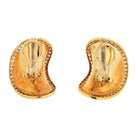 Angela Cummings 18K Yellow Gold 1987 Concave Lima Bean Shaped Diamond Earrings - The Back Vault