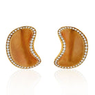 Angela Cummings 18K Yellow Gold 1987 Concave Lima Bean Shaped Diamond Earrings - The Back Vault