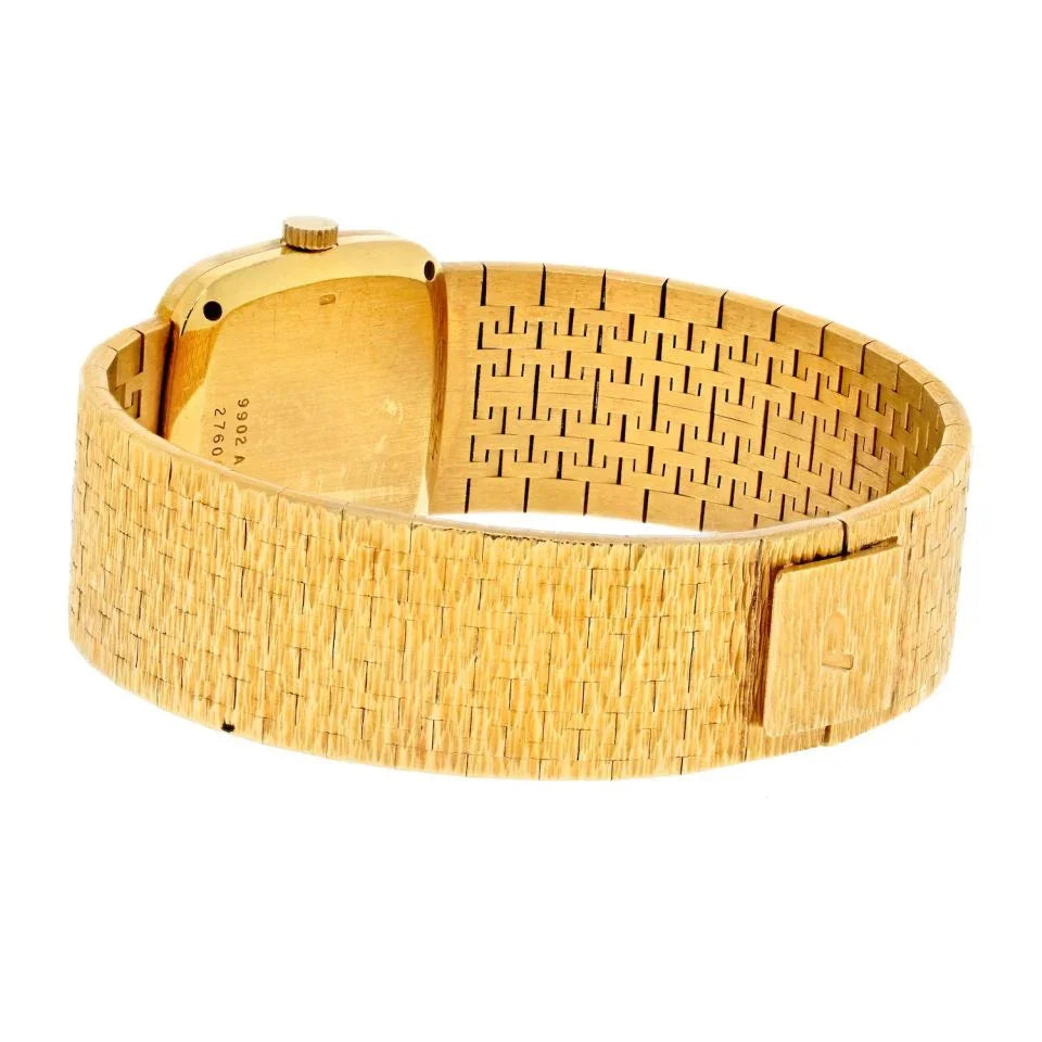 Piaget 18K Yellow Gold 1970's Coral Diamond Dial Vintage 9902A6