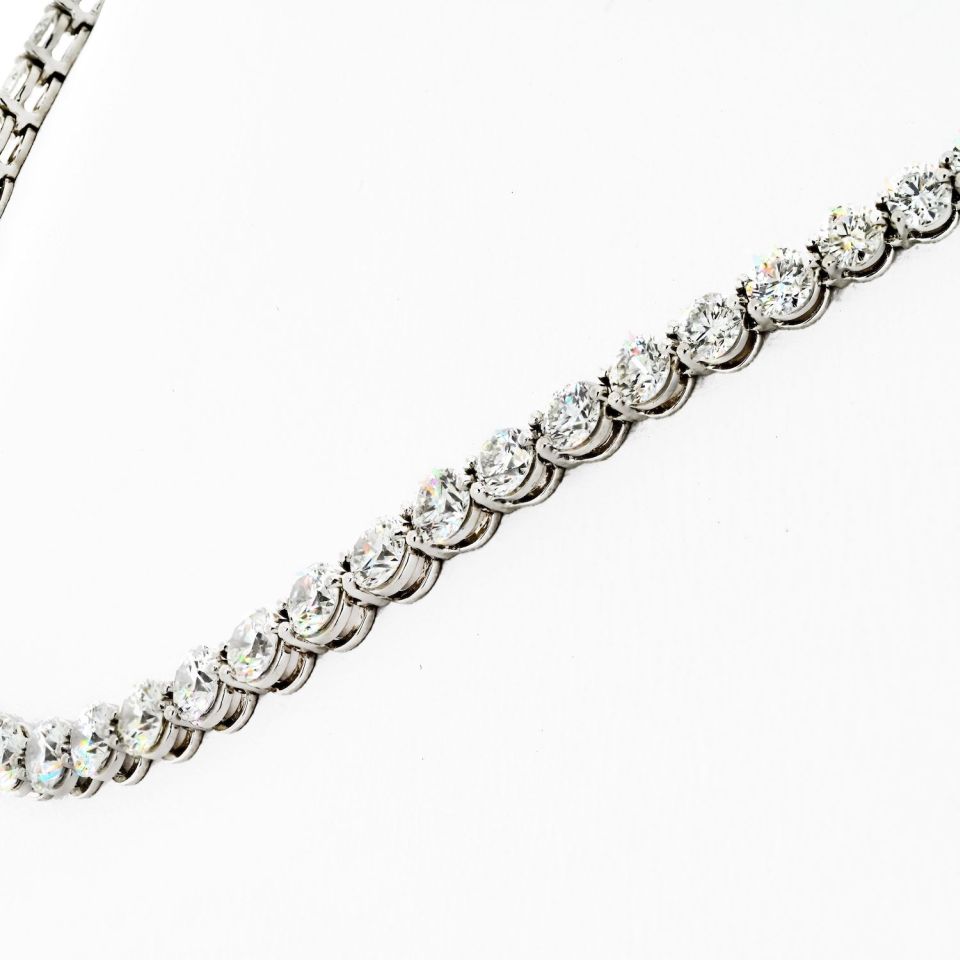 Tiffany & Co. 21.70cttw Victoria Round Cut Diamond Tennis Necklace - The Back Vault