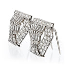 Platinum 1940's 8.00cttw Diamond Double Clip Brooch - The Back Vault