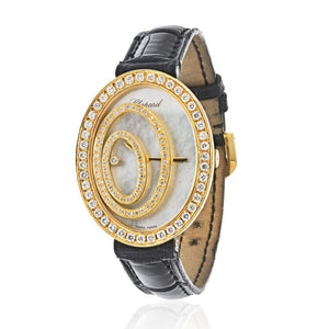 Chopard 18K Yellow Gold Happy Spirit Diamond Mother Of Pearl Ladies Watch