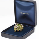 Tiffany & Co. Schlumberger Platinum/18K Yellow Gold Oval Cut Peridot And Diamond Brooch - The Back Vault