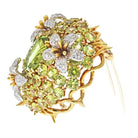 Tiffany & Co. Schlumberger Platinum/18K Yellow Gold Oval Cut Peridot And Diamond Brooch - The Back Vault