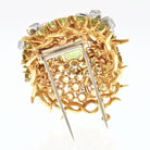 Tiffany & Co. Schlumberger Platinum/18K Yellow Gold Oval Cut Peridot And Diamond Brooch - The Back Vault