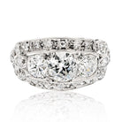 Platinum 2.50cttw Deco Diamond Three Stone Right Hand Ring - The Back Vault