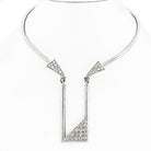 14K White Gold Geometrical Collar Necklace - The Back Vault