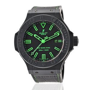 Hublot Big Bang King 48mm All Black Green Ceramic On Strap Men Watch