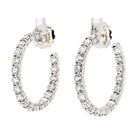 18K White Gold 6 Carats Diamond Hoop Earrings - The Back Vault