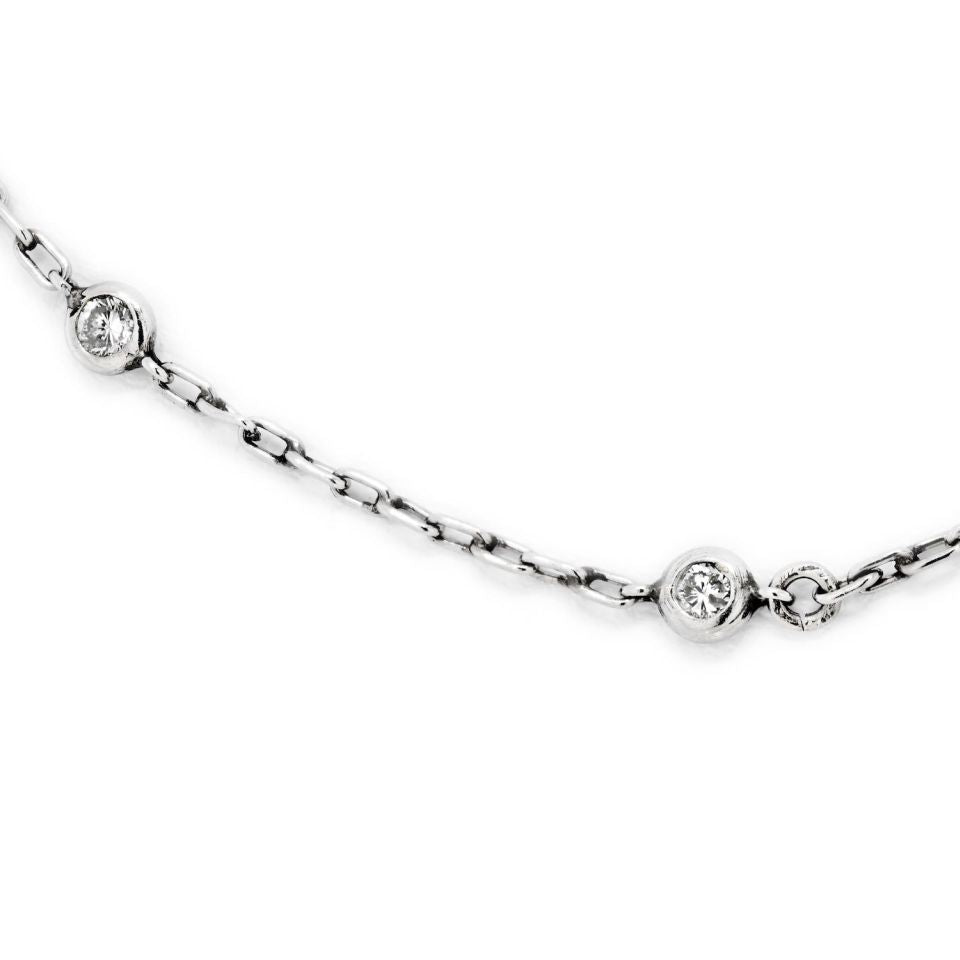 Platinum 0.50cttw Round Diamond By The Yard Necklace - The Back Vault