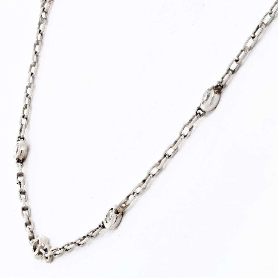 Platinum 0.50cttw Round Diamond By The Yard Necklace - The Back Vault