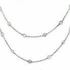 14K White Gold 5.00cttw Round Cut Diamond By The Yard Chain Necklace - The Back Vault