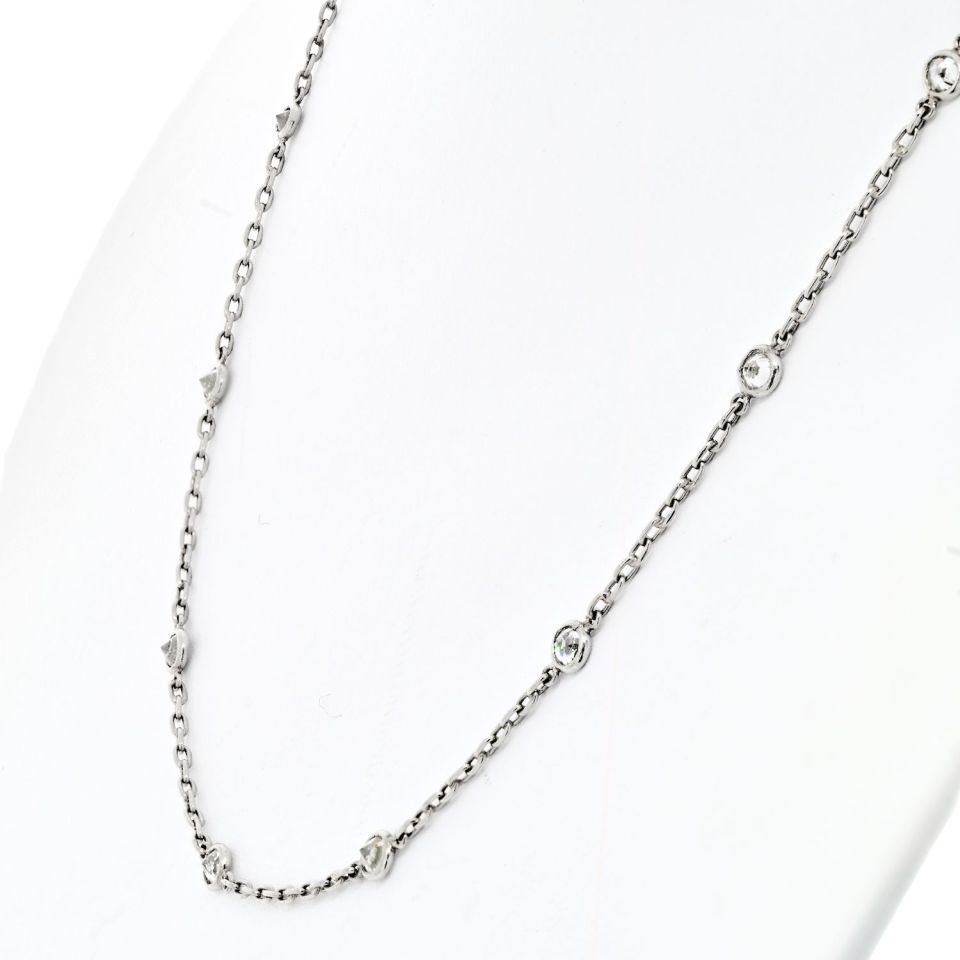 Platinum Old Mine Diamond By The Yard Chain 2.75cttw Necklace - The Back Vault