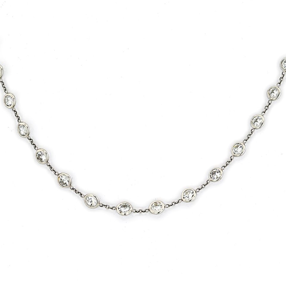 Platinum 7 Carat 17 inches Diamond By The Yard Necklace - The Back Vault