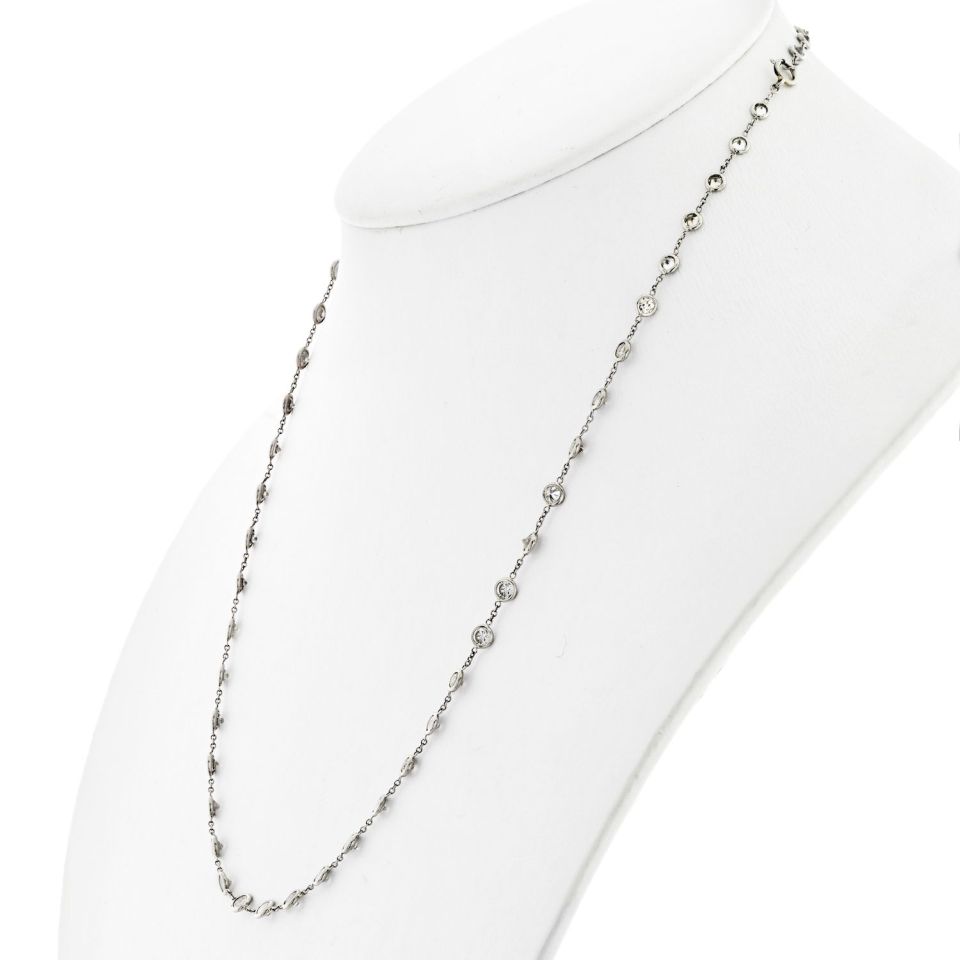 Platinum 7 Carat 17 inches Diamond By The Yard Necklace - The Back Vault