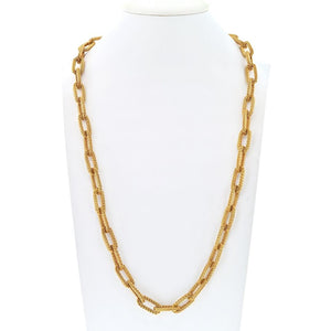 18K Yellow Gold 1970's 29 inches French Chain Necklace