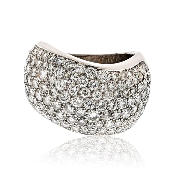 Cartier 18K White Gold 5.00cttw Pave Multirow Diamond Ring – The Back Vault