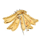 David Webb Platinum & 18K Yellow Gold Bow Ribbon Red Enamel Brooch - The Back Vault