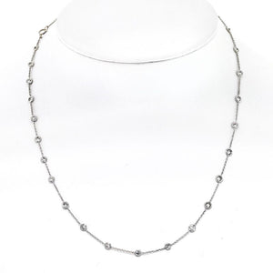 Platinum 2.50cttw Round Cut Diamond By The Yard Necklace