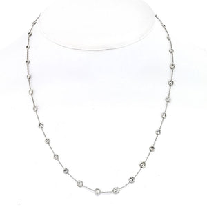 Platinum 3.70cttw Delicate Diamond By The Yard Necklace