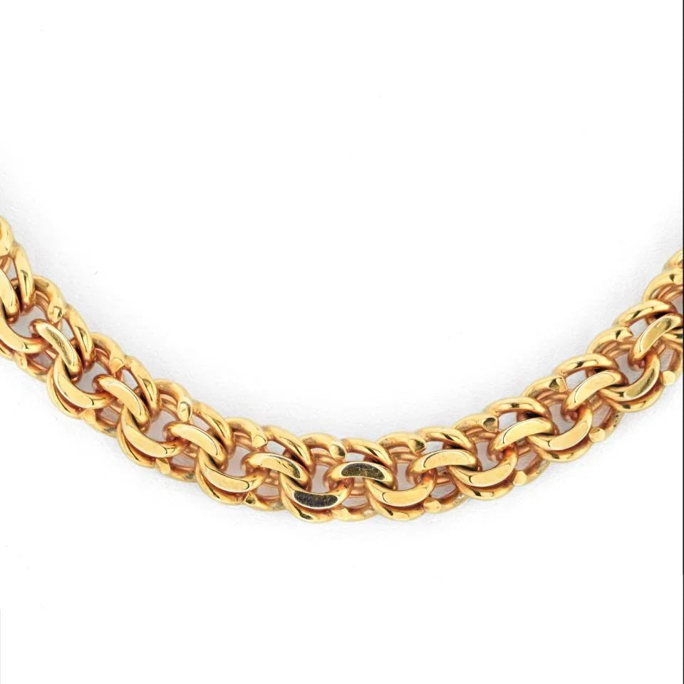 Cartier 18K Yellow Gold Byzantine 16 inches Chain Necklace – The