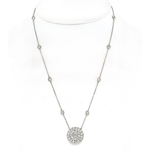 5.00cttw Diamond Cluster Round Pendant Necklace