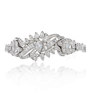 Platinum 25 Carat Circa 1950's Diamond Bracelet