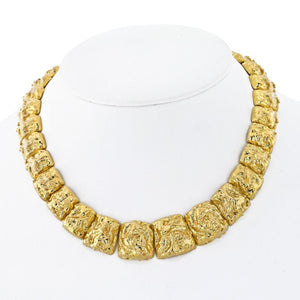 David Webb Platinum & 18K Yellow Gold Nugget Choker Necklace