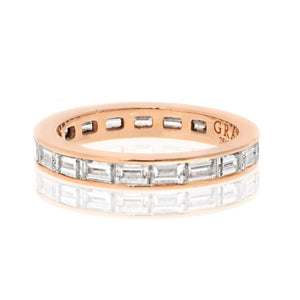 Graff 18K Rose Gold Baguette Diamond Eternity Eternity Band