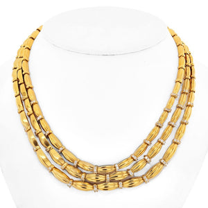 Tiffany & Co. 18K Yellow Gold Triple Strand Necklace