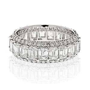 14K White Gold 5.50 cttw Emerald Cut Diamond Eternity Band