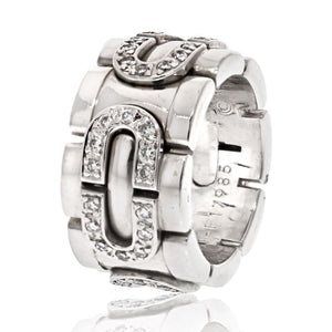 Cartier 18K White Gold Panthere Maillon Ring