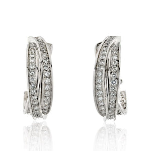 Cartier Trinity 18K White Gold Trinity Diamond Earrings