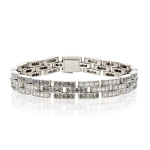 Cartier 18K White Gold Maillon Black And White Natural Diamond Bracelet