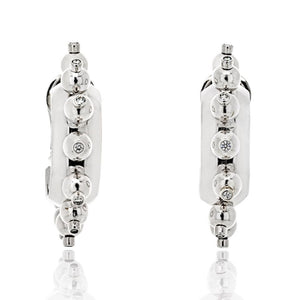 Aletto Brothers 18K White Gold Half Hoop Diamond Earrings