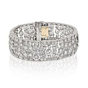 Platinum French Deco Old Cut Diamond 30.00cttw Bracelet