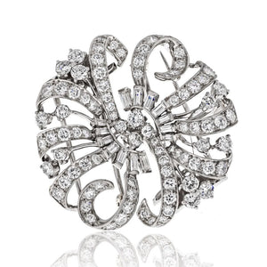 Tiffany & Co. Platinum 7.20cttw Diamond Double Clip Brooch