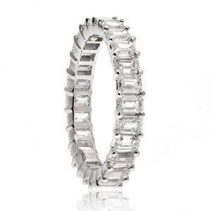 14K White Gold 3.50cttw Emerald Cut Diamond Eternity Band