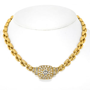 David Webb Platinum & 18K Yellow Gold 6.40cttw Diamond Choker Necklace