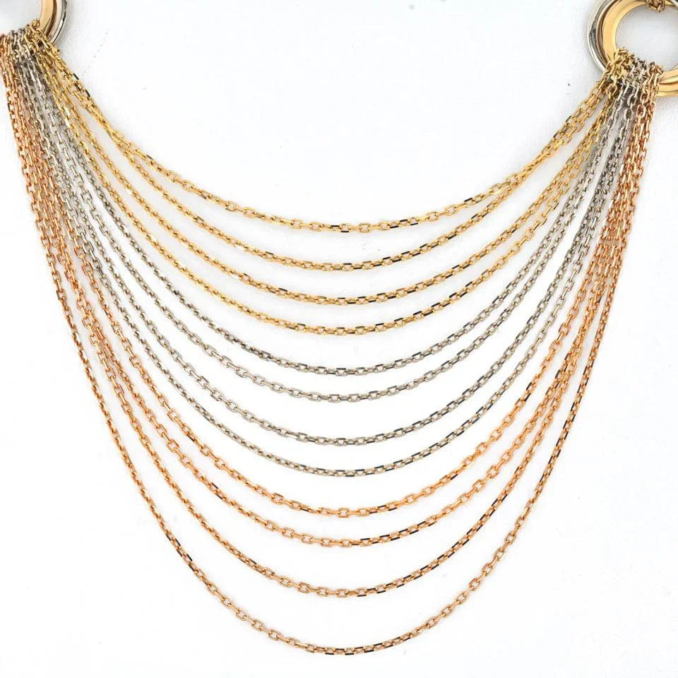 Cartier Trinity Tricolors 18K Tri Color Multi Chain Trinity